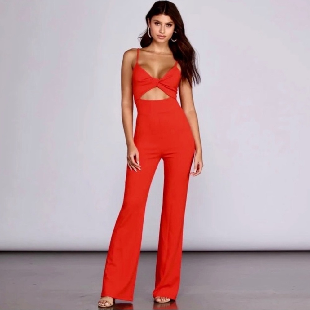 Windsor Red Cut Out Jumpsuit